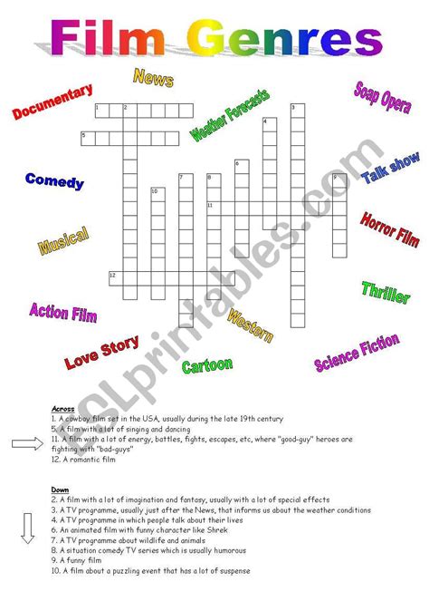 film genre crossword clue|Film genre